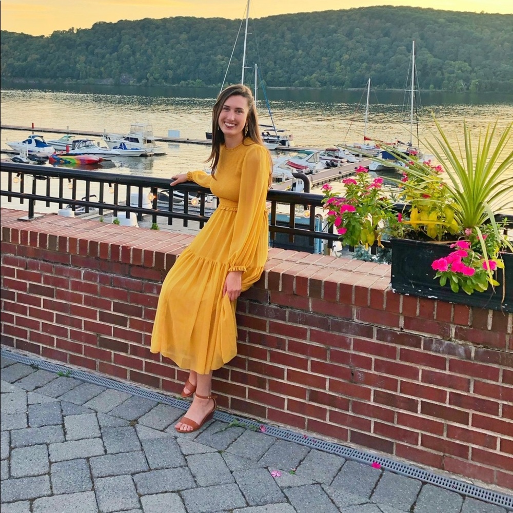 Yellow long sleeve dress